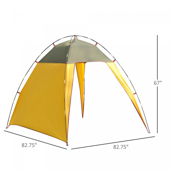 Outsunny 7x7x5.5ft Outdoor Folding Pop Up Beach Tent Sun Shade Shelter Patio Camping Canopy Fast Pit