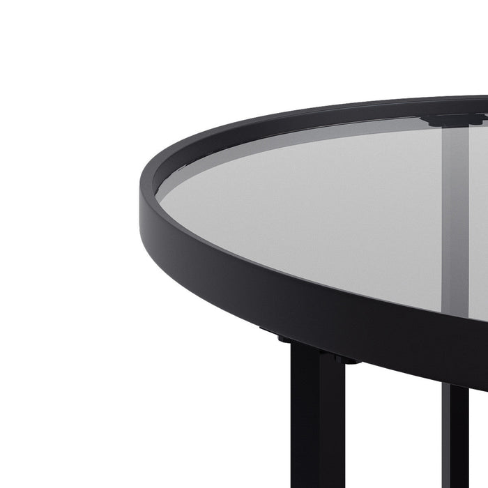 Opal Two Top Round Nested Tables - Glass Top 
