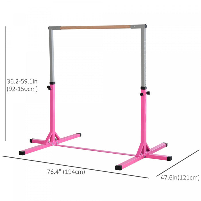 Soozier Professional Gymnastics Bar For Kids, Toddler Home Gymnastics Equipment With 13-level Adjust