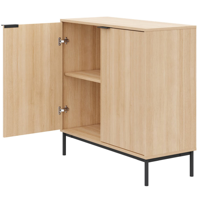 Nordika Slim 2-Door Storage Cabinet - Natural Blonde Oak 