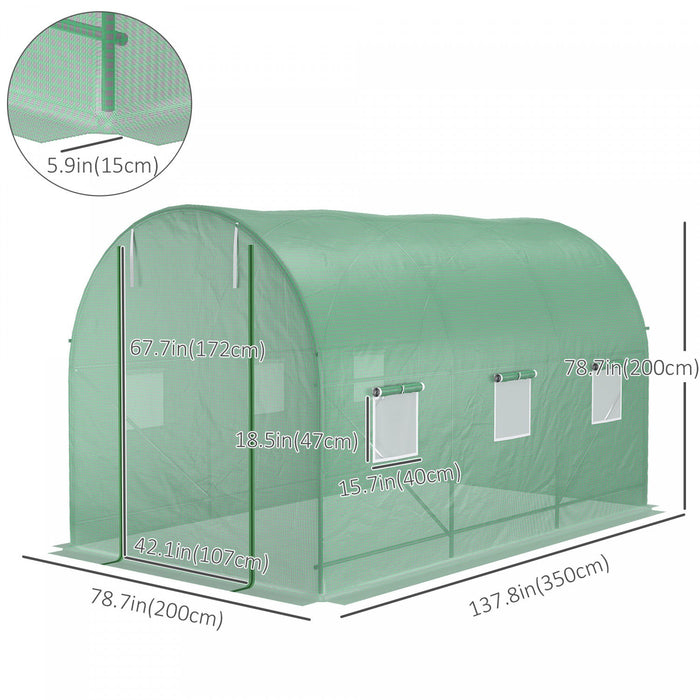 Outsunny 11.5' X 6.6' X 6.6' Walk-in Tunnel Greenhouse Garden Plant Seed Growing Warm House Outdoor 