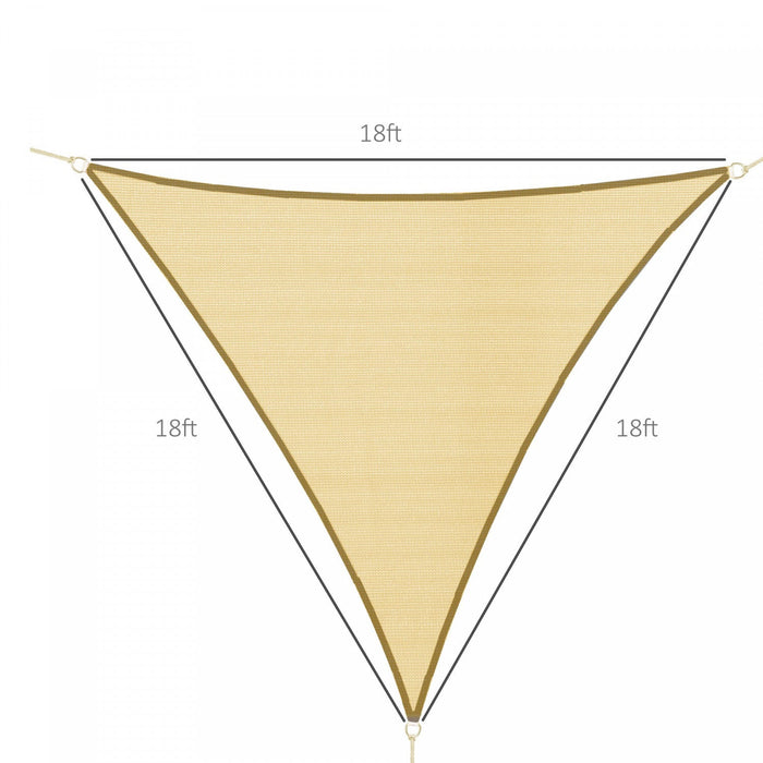 Outsunny Triangle 18’ Canopy Sun Sail Shade Garden Cover Uv Protector Outdoor Patio Lawn Shelter Wit