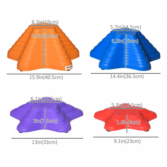Outsunny 11pcs Larger Size Balance Stepping Stones For Kids With Non-slip Bottom, Stackable Obstacle