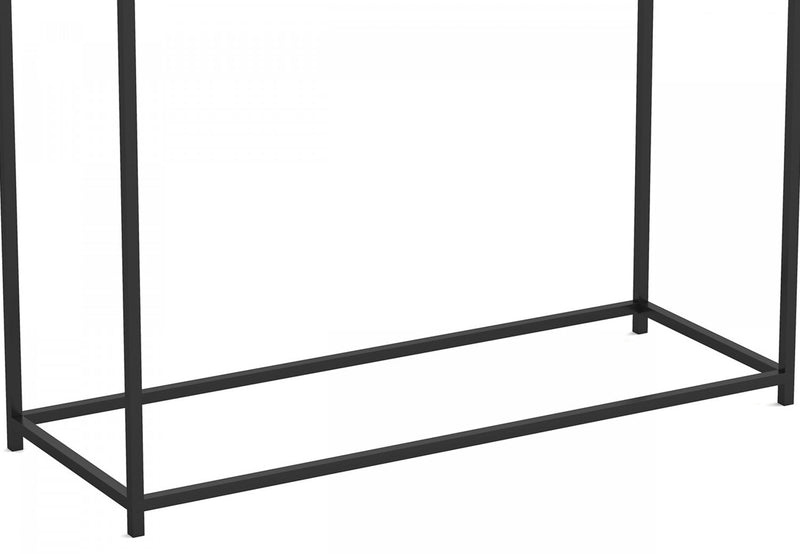31” Modern Console Table - White With Black Metal 