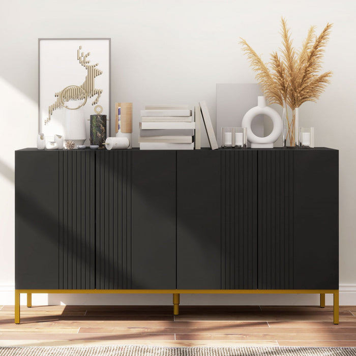 HOMCOM Sideboard Buffet Cabinet with Adjustable Shelves, Soft-Close Doors