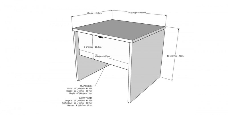 Nordika Nightstand - White and Grey 