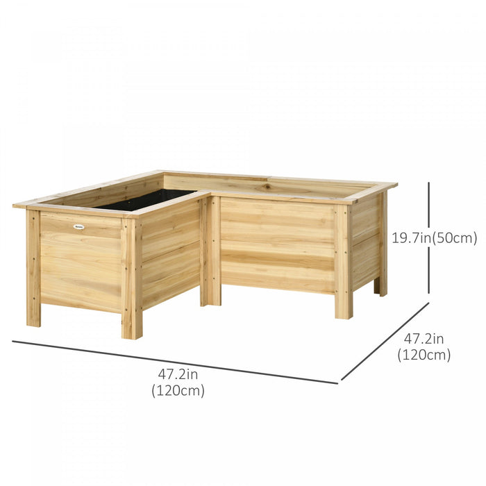Outsunny Raised Garden Bed, Wooden Elevated Planter Box Outdoor With Legs, For Vegetables, Flowers, 