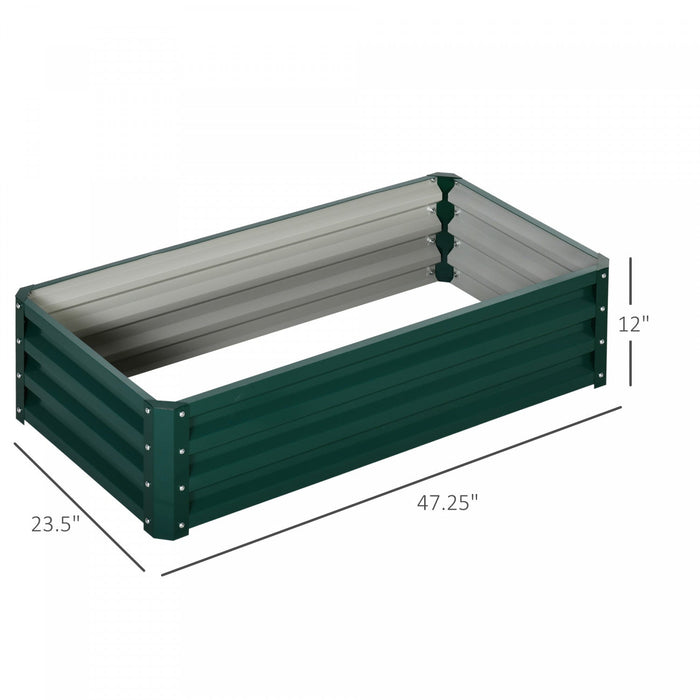 Outsunny 4' X 2' X 1' Raised Garden Bed, Galvanized Steel Planter Box For Vegetables, Flowers, Herbs