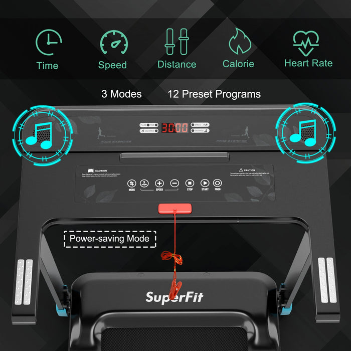 Costway Folding Electric Treadmill Compact Walking Running Machine W/app Control Speaker