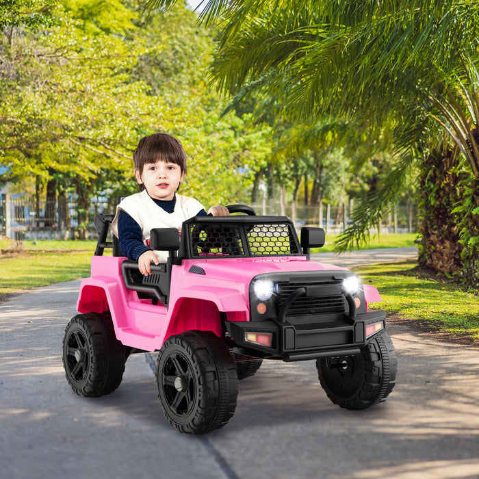 Costway 12v Battery Powered Ride On Truck Electric Kids Ride On Car With Remote Control 4-wheel Vehicle Toy For Boys & Girls