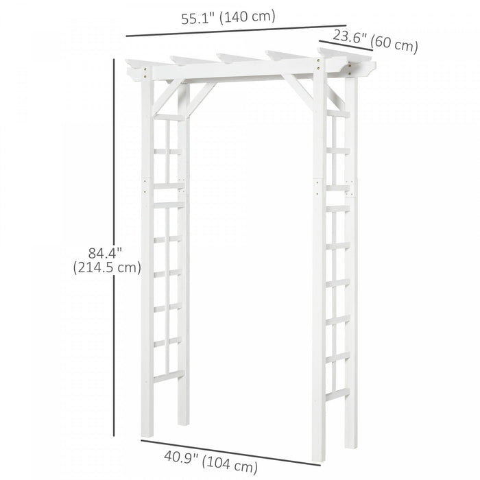 Outsunny 85\" Wooden Garden Arbour For Wedding And Ceremony, Outdoor Garden Arch Trellis For Climbing