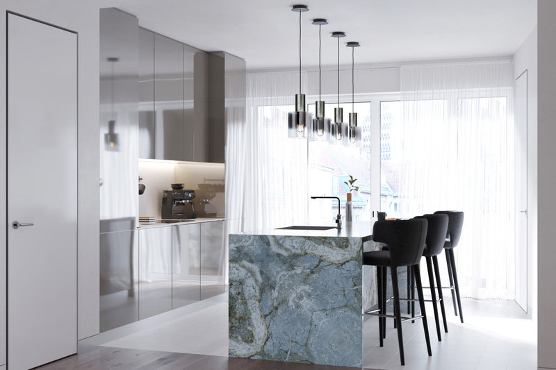 Henley 1-Light Satin Black and Smoke Glass Pendant 
