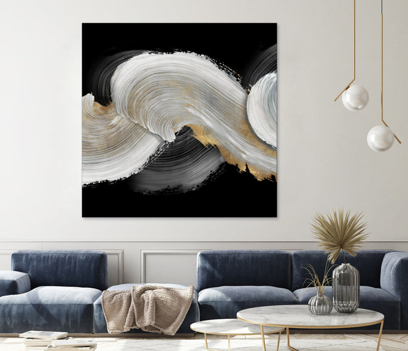 \"White Swirls\" Giant Art 54x54 Wall Art