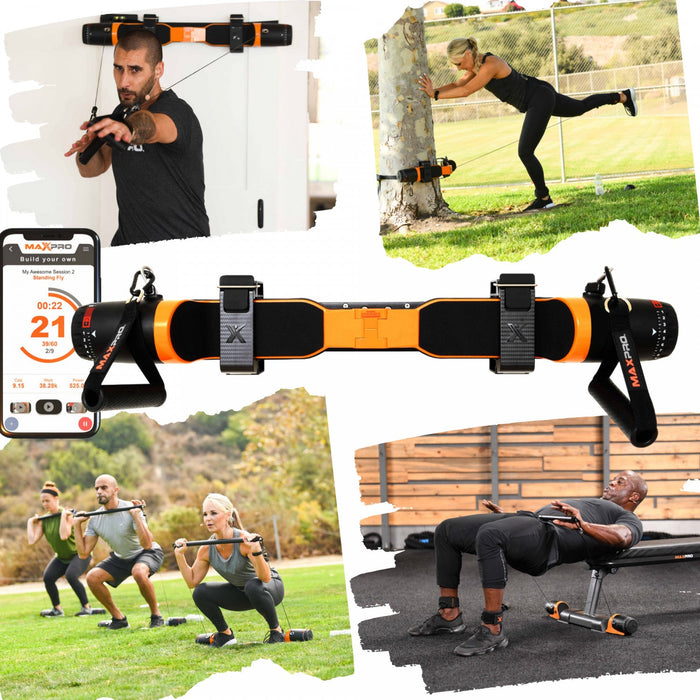 Maxpro Fitness Portable Smart Cable Home Gym - All-in-one Exercise Machine W/bluetooth - Build, Burn