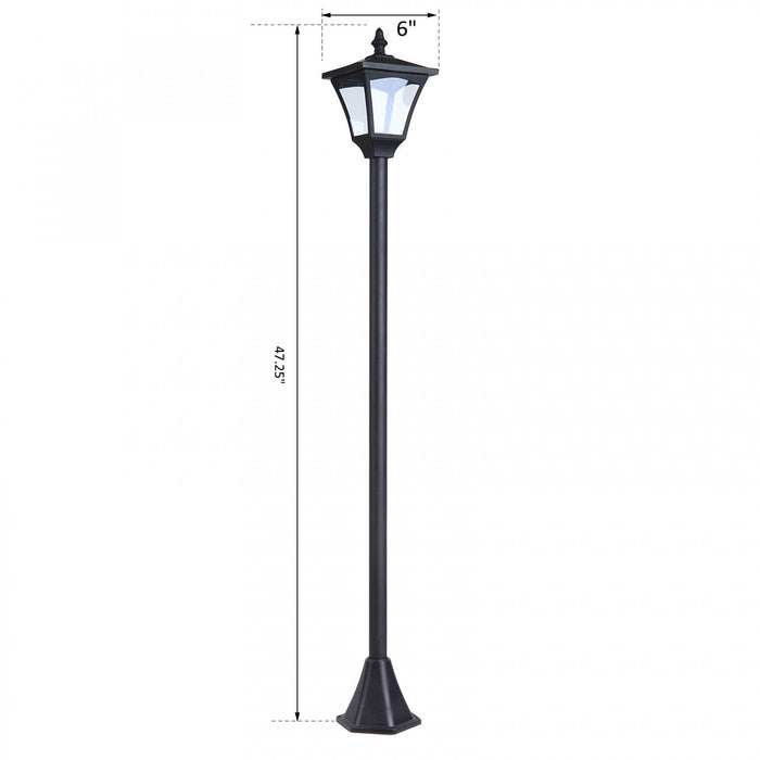 Outsunny Single Solar Lamp Post Garden Solar-powered LED Streetlight Style Outdoor Light Waterproof 