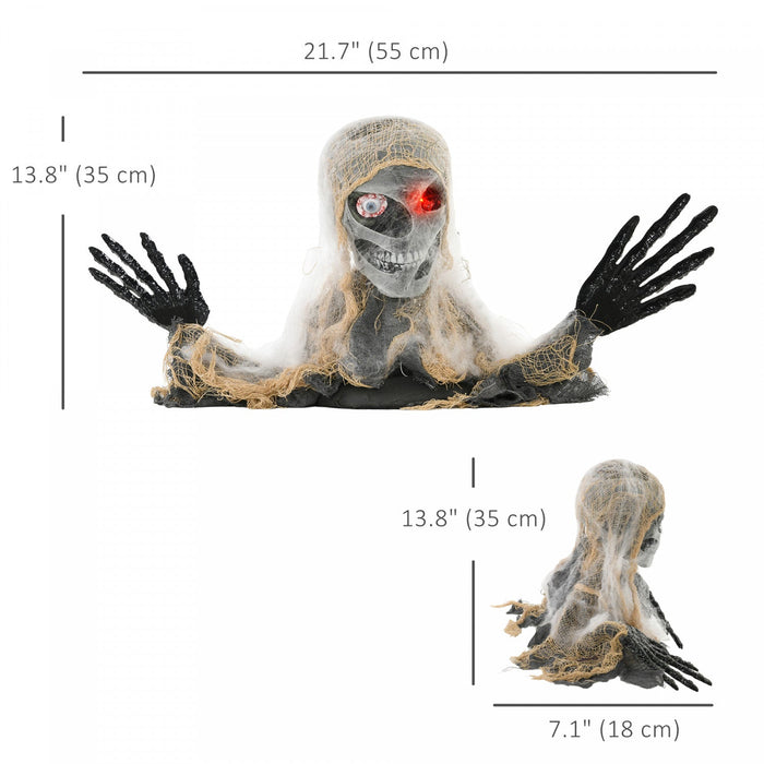 Homcom Halloween Animated Mummy, Half-body Scary Halloween Decoration