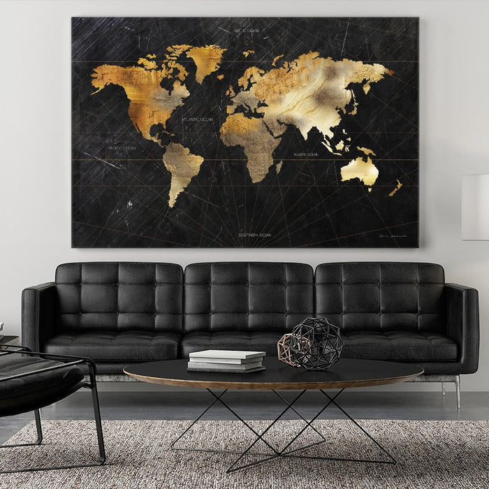 \"Dramatic World Map\" Giant Art 84x54 Wall Art
