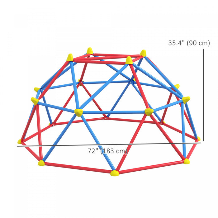 Outsunny 6 Ft Geometric Dome Climber Play Center, Outdoor Jungle Gym With Rust And Uv-resistant Stee