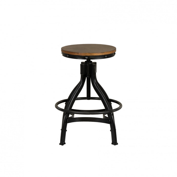 Hawkford Brown Adjustable Height Backless Barstool - Set of 2