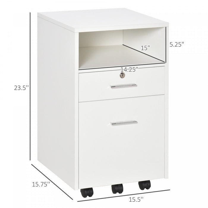 Vinsetto File Cabinet With Lock And Hanging Rail