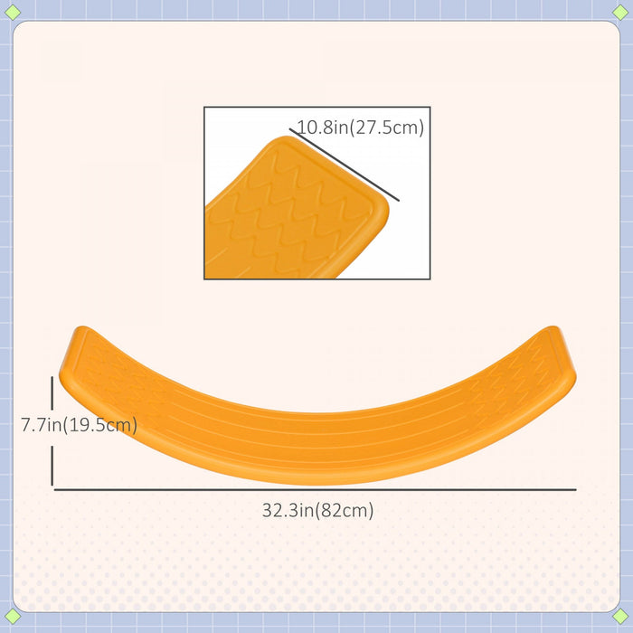 Qaba 32.3\" Balance Board, Wobble Board Kids Curvy Rocker Board, Ended Preschool Learning Montessori 