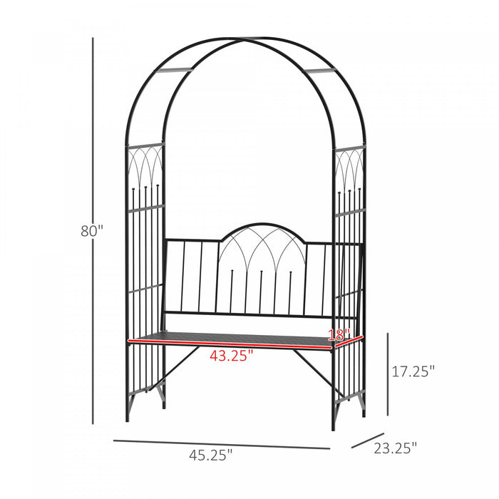 Outsunny 43" Garden Arbor Bench Trellis