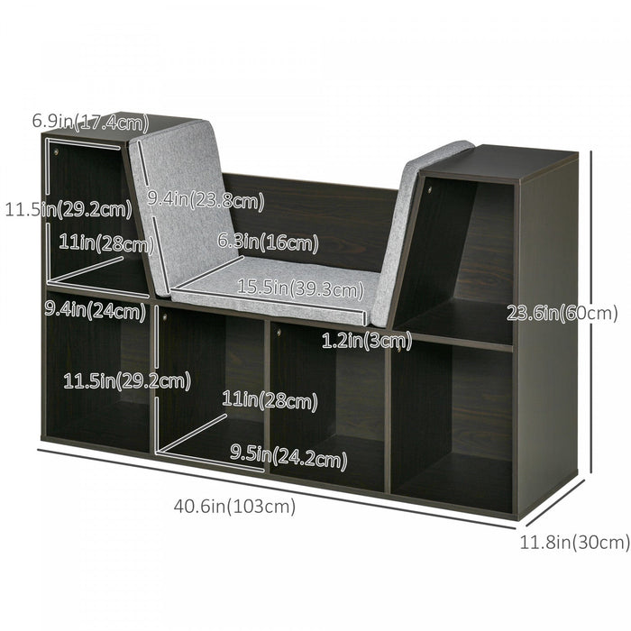 Homcom Kids Bookcase Toy Chest Kids Cabinet Storage Organizer Children Display Shelf For Toys Clothe