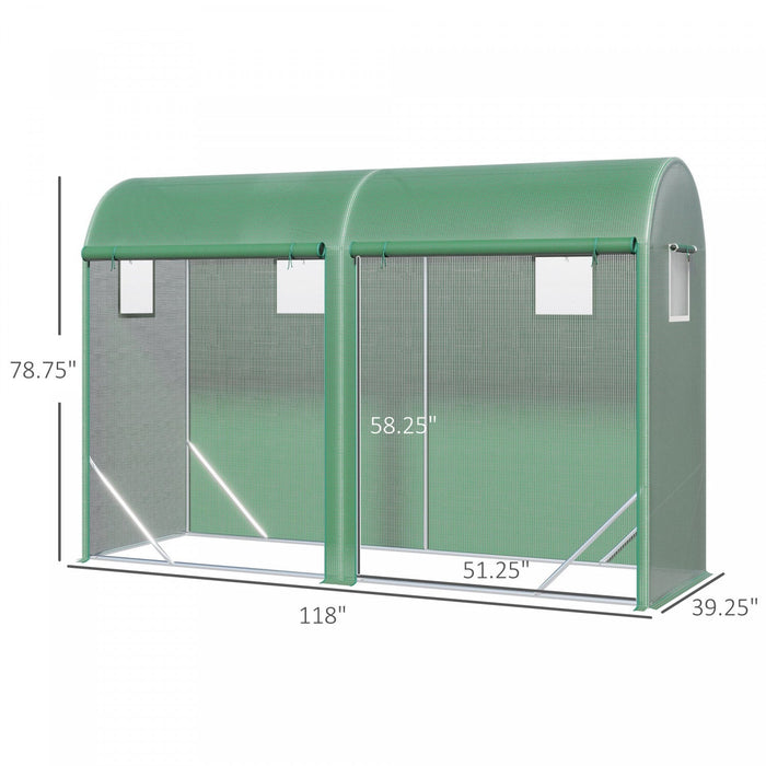 Outsunny 10' X 3' X 7' Tunnel Tomato Greenhouse Outdoor Walk-in Hot House With Roll-up Windows And Z