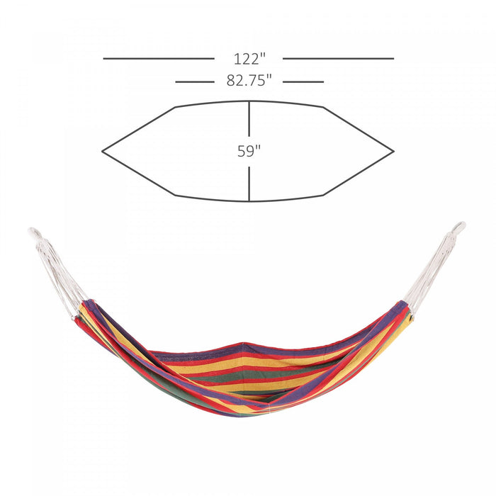 Outsunny 83\"x59\" Outdoor Hammock Bed Swing Chair, Patio Lounge Garden Camping Hiking Travel Hammock 