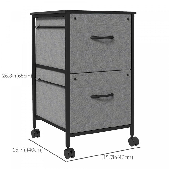 Vinsetto Mobile File Cabinet With Drawers, Hanging Bars For Letter