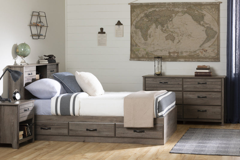 Ulysses Storage Bed And Bookcase Headboard Set Fall Oak - South Shore Full Bed