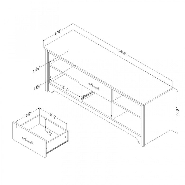 Fusion 60\" TV Stand With Drawers - Grey Oak 