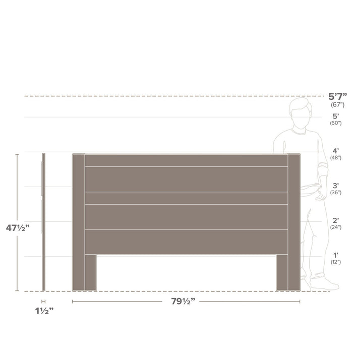 Prepac Rustic Ridge Farmhouse King Headboard - Washed White