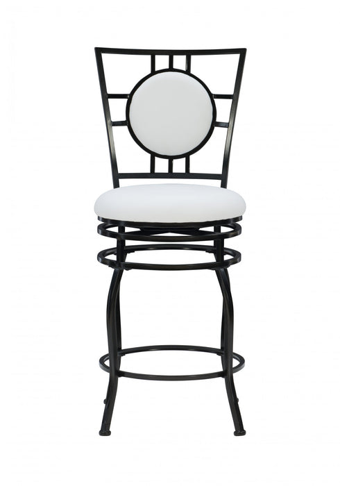 Townsend Faux Leather Adjustable Leg Bar Stool - Black