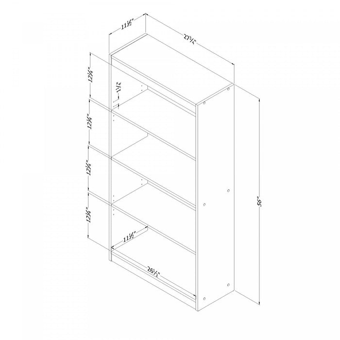 Axess 4-Shelf Bookcase - Grey Oak