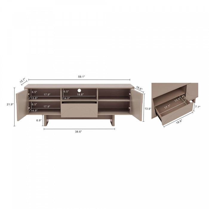 Ella Modern 59\" TV Stand in Mocha 