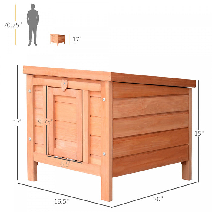 Pawhut 20\"x16.5\"x17\" Wooden Rabbit Hutch Small Animal House Bunny Guinea Pig Pet Cage Coop Cat Shelt
