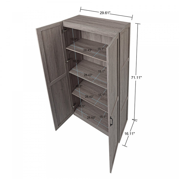 Cornelia Modern 30\" Storage Cabinet in Gray (4-Shelf) 