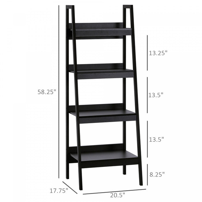 HOMCOM Set of 2, 4 Tier Ladder Shelf Bookcase, Multifunctional Display Rack