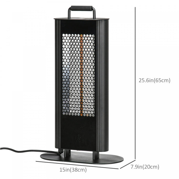 Outsunny Electric Patio Heater With Ultra-low Glare And 6 Heat Settings, 1200w Aluminium Alloy Frees