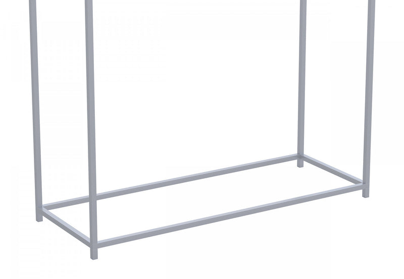31” Modern Console Table - White With Silver Metal 