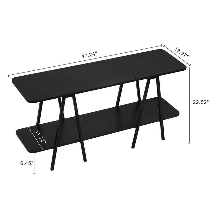 Celine Contemporary Modern 47\" Console Table in Black 