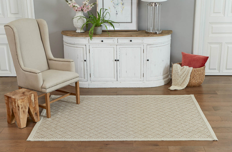 Eve Contemporary 6'7\" x 9'6\" Area Rug in Brown Indoor Area Rug 