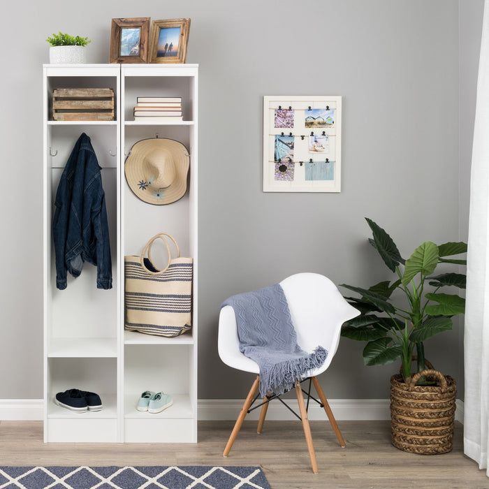 2-shelf Narrow Hall Tree - White (set Of 2) 