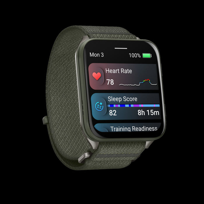 Garmin Venu X1 Moss Lightweight Smartwatch - Outdoor Tracker, Titanium Case, ComfortFit Band, Health Monitoring, Voice Commands, Music Storage