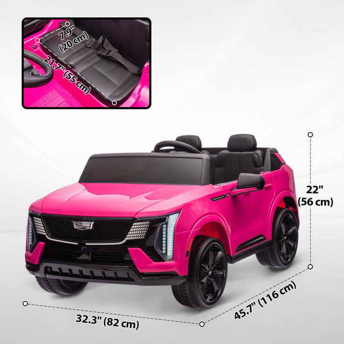 Qaba 2-seater Powered Ride-On Truck, 12v Cadillac Escalade Licensed Battery Powered Kids Electric Ca
