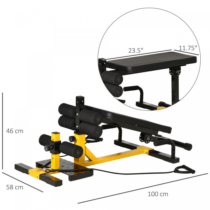 Soozier 3-in-1 Squat Machine W/ Resistance Bands, Adjustable Padded Bench & Leg Exerciser, Squats, P