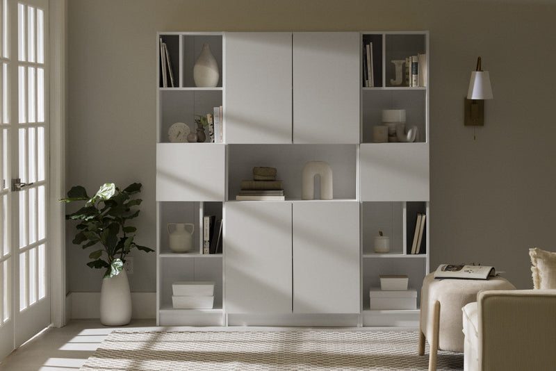 Liora 4-door Bookcase With Open Storage - Pure White 