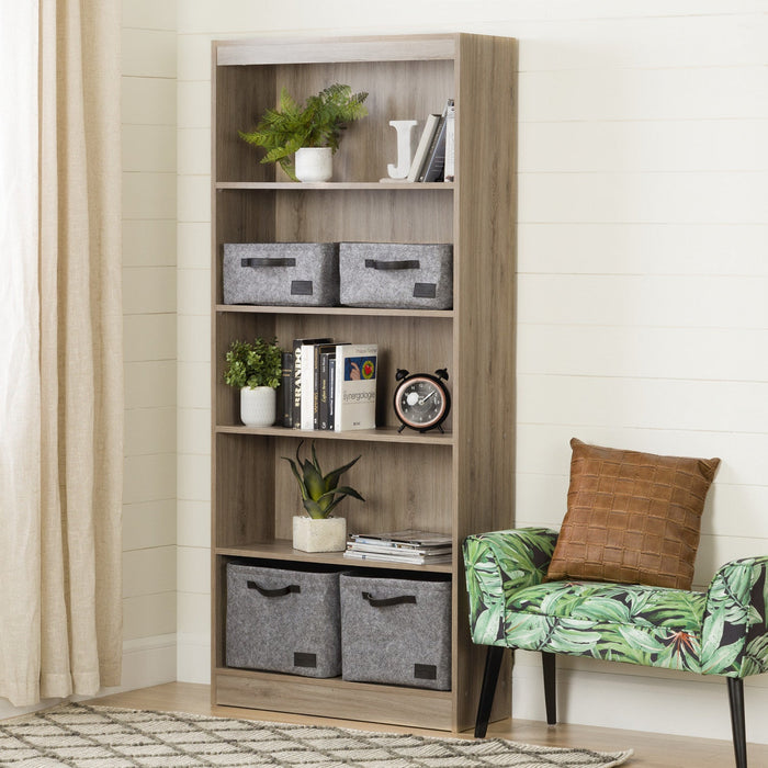 Axess 5-Shelf Bookcase - Rustic Oak