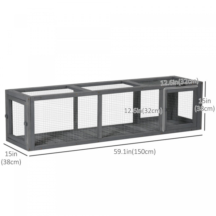 Pawhut 59\" Long Cat Tunnel, Cat Shelter L- Shape With Extendable Design, Cat Enclosure For Indoor/ou